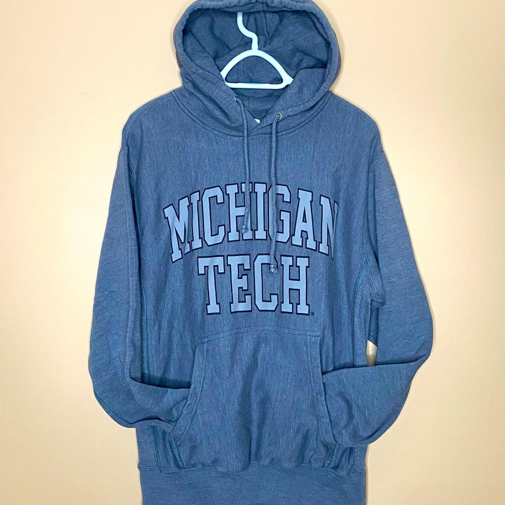 Michigan Tech Hoodie! Size M blue/grey